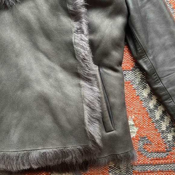 All Saints Caradon Shearling Jacket US 0 - Picture 2 of 9